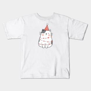 Cute Christmas Cat - Merry Catmas Kids T-Shirt